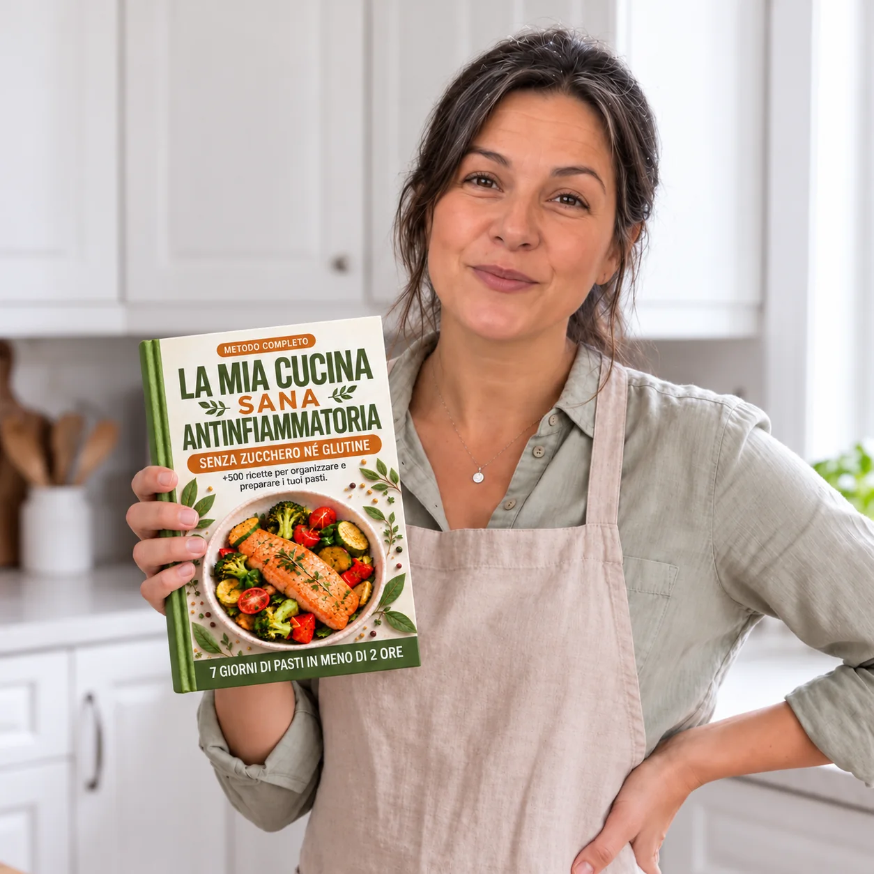 Nutrizionista con il ricettario La Mia Cucina Sana